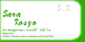 sara koszo business card